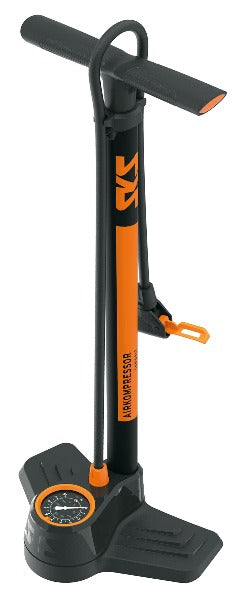 SKS Racecompressor Fietspomp – Vloerpomp Tot 16 Bar/230 Psi, Met Precisiemanometer, Gietijzeren Voet En Houten Handgreep – Made In Germany